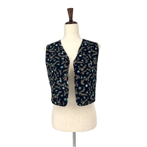 NWT Liz Claiborne Studio Floral Quilted Vest | Small - Picture 4 of 12